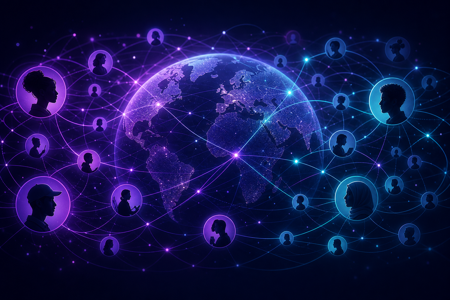 Abstract visualization of global creator connections on StreamLux