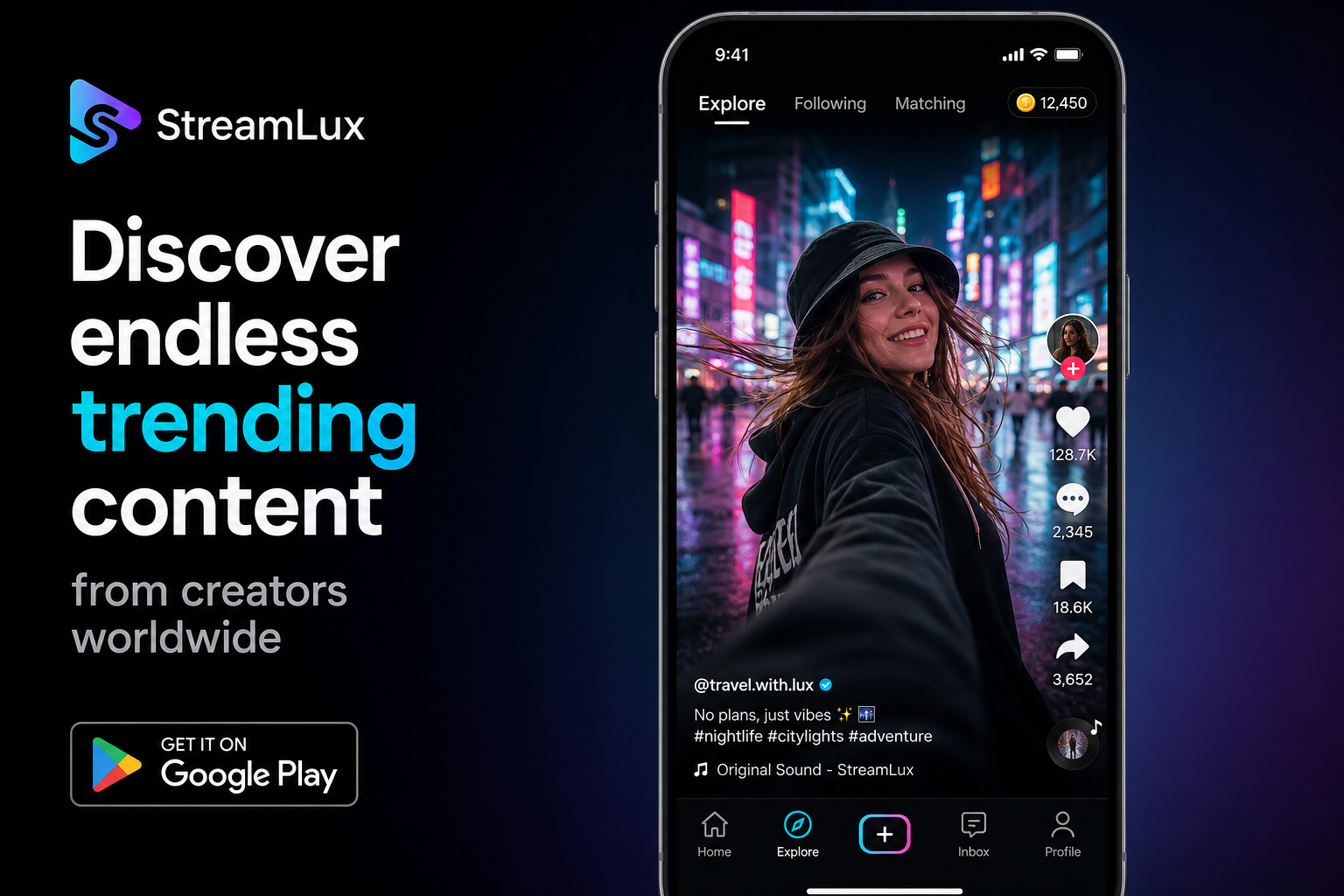 Discover endless trending content from creators worldwide